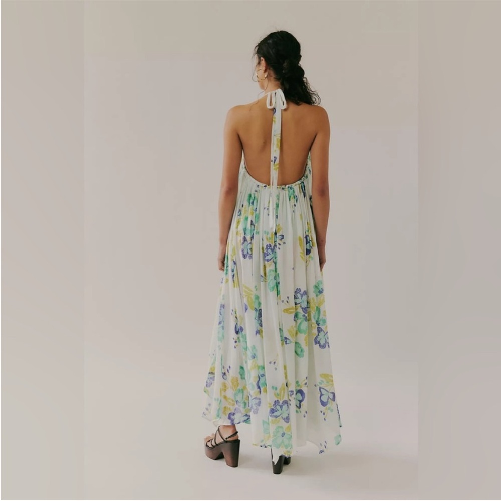 ▪️ Free People Flora Fabuloso Halter Tropical Braided Details Maxi Dress M - Picture 2 of 9